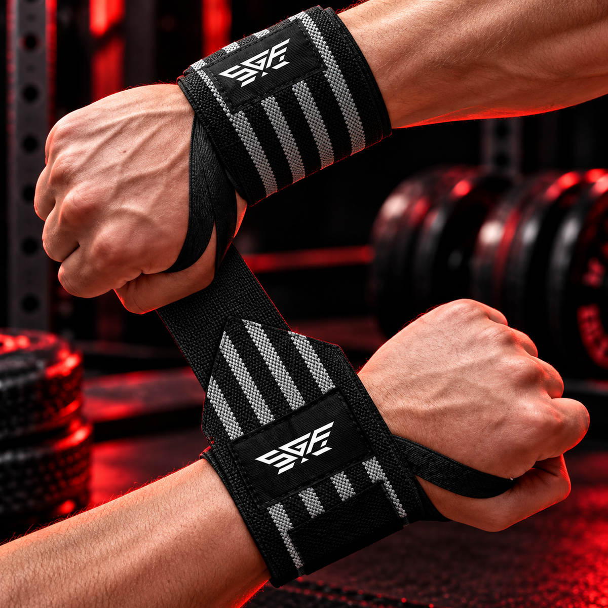 Adjustable Wrist Wraps for Weightlifting & Gym Training – Black & Grey