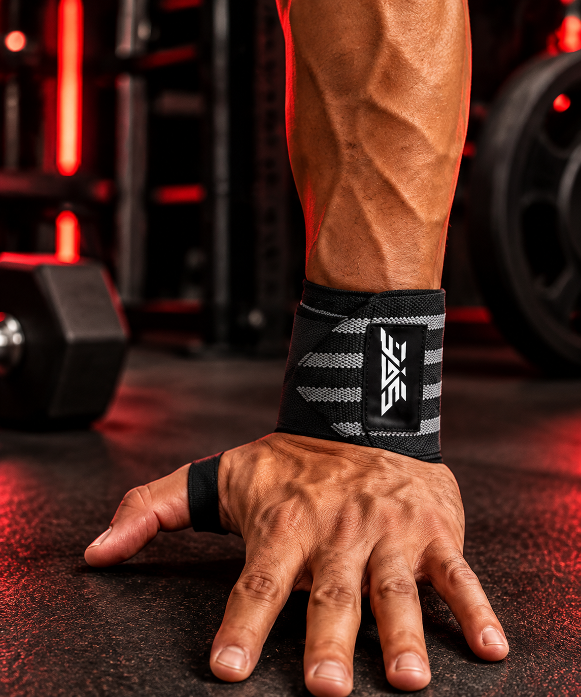 Adjustable Wrist Wraps for Weightlifting & Gym Training – Black & Grey